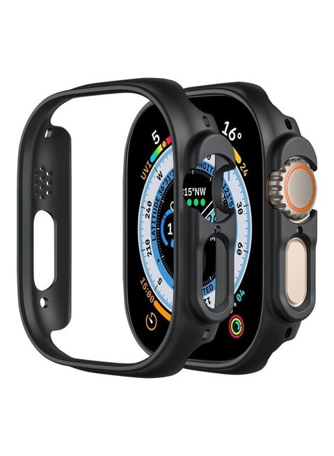 Apple Watch Ultra 49mm Case Protective Hard PC Cover Shockproof Hollow Bumper Frame Guard Compatible with iWatch Ultra 49mm Black