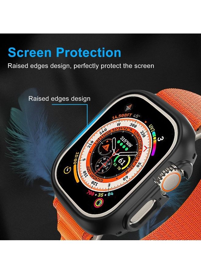 MARGOUN - Apple Watch Ultra 49mm Case Protective Hard PC Cover Shockproof Hollow Bumper Frame Guard Compatible with iWatch Ultra 49mm Black - Image 1