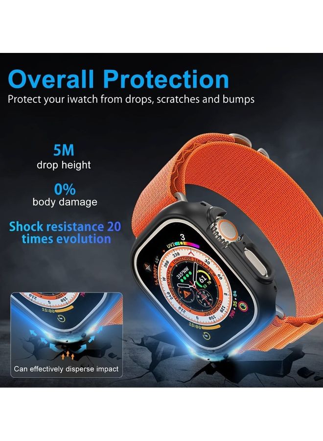 MARGOUN - Apple Watch Ultra 49mm Case Protective Hard PC Cover Shockproof Hollow Bumper Frame Guard Compatible with iWatch Ultra 49mm Black - Image 1