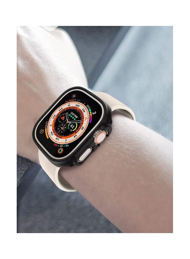 MARGOUN - Apple Watch Ultra 49mm Case Protective Hard PC Cover Shockproof Hollow Bumper Frame Guard Compatible with iWatch Ultra 49mm Black - Image 1