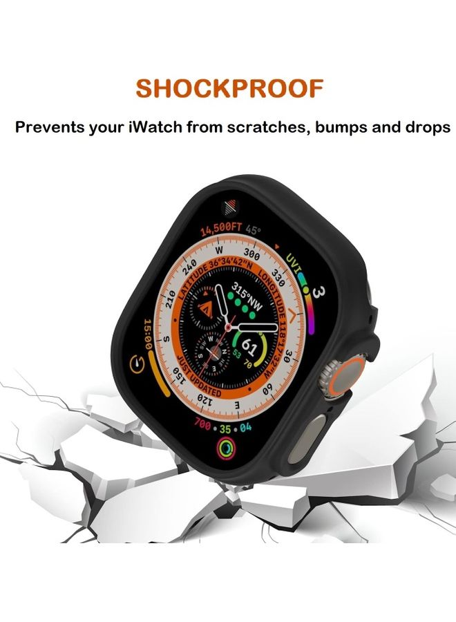 MARGOUN - Apple Watch Ultra 49mm Case Protective Hard PC Cover Shockproof Hollow Bumper Frame Guard Compatible with iWatch Ultra 49mm Black - Image 1