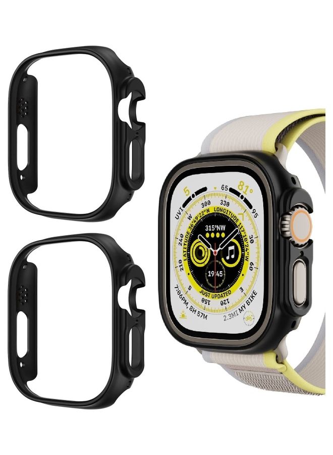 MARGOUN - 2Pack for Apple Watch Ultra 49mm Case Protective Hard PC Cover Shockproof Hollow Bumper Frame Guard Compatible with iWatch Ultra 49mm Black - Image 1