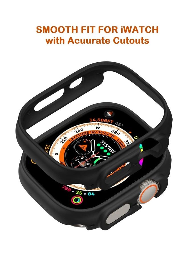 MARGOUN - 2Pack for Apple Watch Ultra 49mm Case Protective Hard PC Cover Shockproof Hollow Bumper Frame Guard Compatible with iWatch Ultra 49mm Black - Image 1