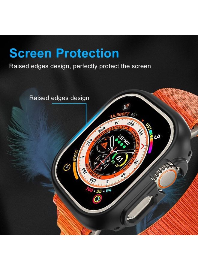 MARGOUN - 2Pack for Apple Watch Ultra 49mm Case Protective Hard PC Cover Shockproof Hollow Bumper Frame Guard Compatible with iWatch Ultra 49mm Black - Image 1