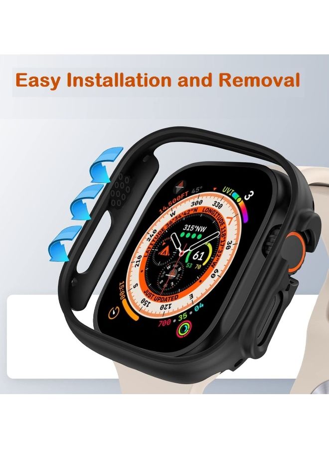 MARGOUN - 2Pack for Apple Watch Ultra 49mm Case Protective Hard PC Cover Shockproof Hollow Bumper Frame Guard Compatible with iWatch Ultra 49mm Black - Image 1