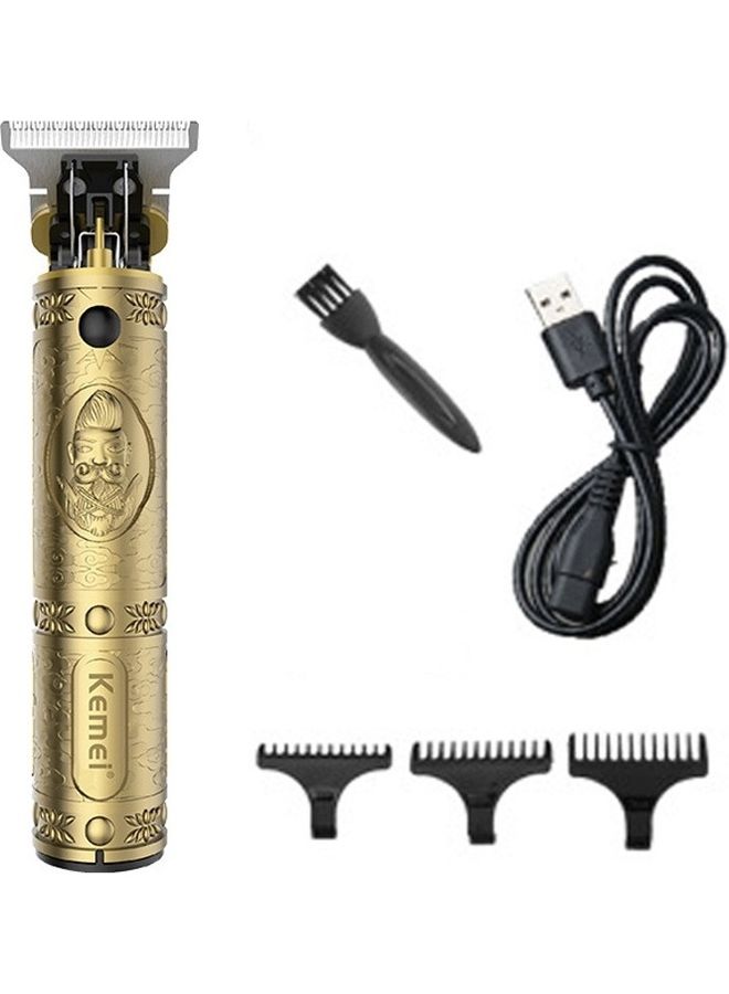 Kemei Barber Shop Oil Head Electric Trimmer Professional Haircut Shaver Carving Hair Beard Machine Styling Tool Gold - Image 2