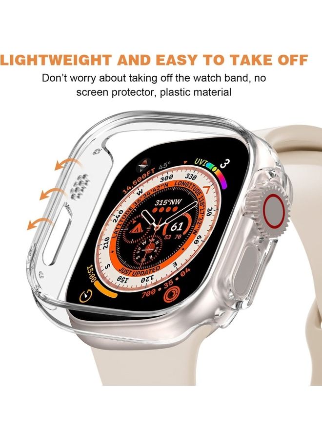 MARGOUN - 2Pack for Apple Watch Ultra 49mm Case Protective Hard PC Cover Shockproof Hollow Bumper Frame Guard Compatible with iWatch Ultra 49mm Clear/Black - Image 1