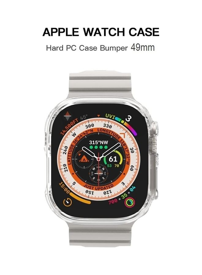 MARGOUN - 2Pack for Apple Watch Ultra 49mm Case Protective Hard PC Cover Shockproof Hollow Bumper Frame Guard Compatible with iWatch Ultra 49mm Clear/Black - Image 1