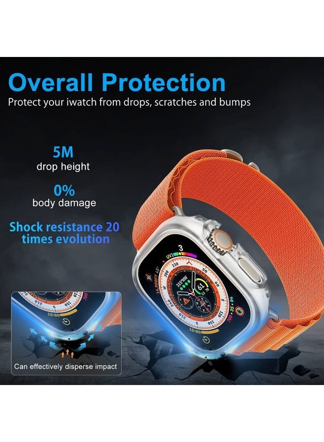 MARGOUN - 2Pack for Apple Watch Ultra 49mm Case Protective Hard PC Cover Shockproof Hollow Bumper Frame Guard Compatible with iWatch Ultra 49mm Clear/Black - Image 1