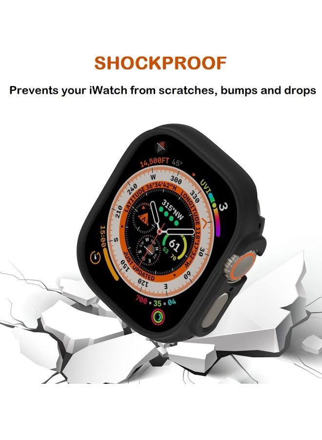 MARGOUN - 2Pack for Apple Watch Ultra 49mm Case Protective Hard PC Cover Shockproof Hollow Bumper Frame Guard Compatible with iWatch Ultra 49mm Clear/Black - Image 1