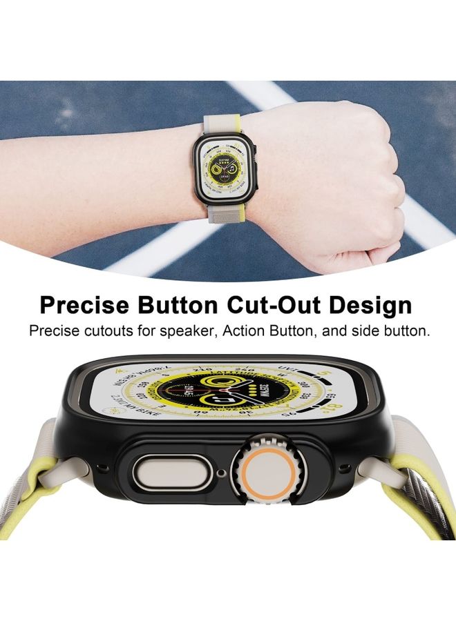MARGOUN - 2Pack for Apple Watch Ultra 49mm Case Protective Hard PC Cover Shockproof Hollow Bumper Frame Guard Compatible with iWatch Ultra 49mm Clear/Black - Image 1