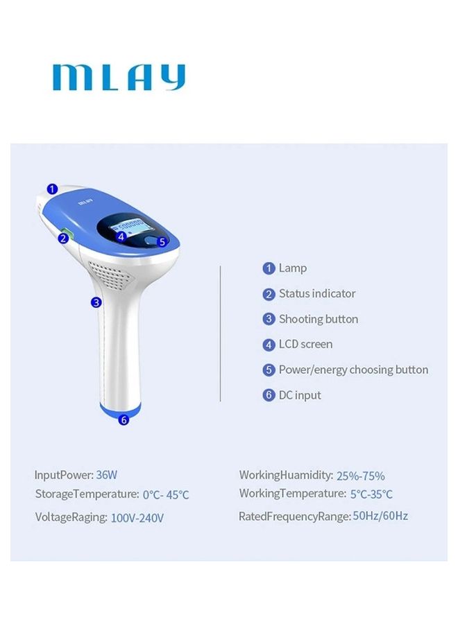 ملاي جهاز إزالة الشعر بالليزر بمصباح واحد وتقنية IPL بـ 500000 نبضة أزرق - Image 4