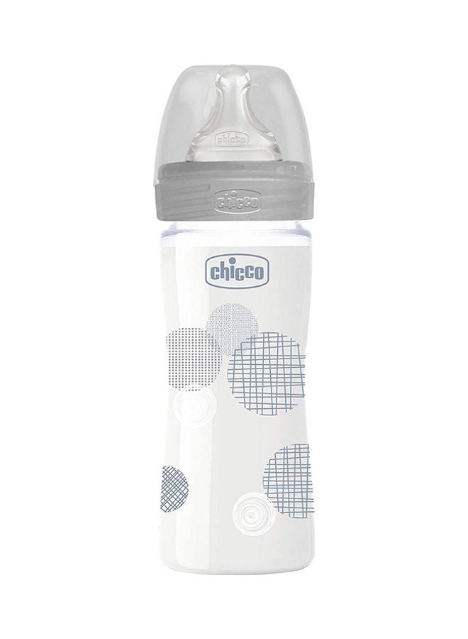 شيكو قارورة ويل بيينج الزجاجية سعة 240 مل، تدفق بطيء منذ الولادة + سيليكون محايد - Image 2