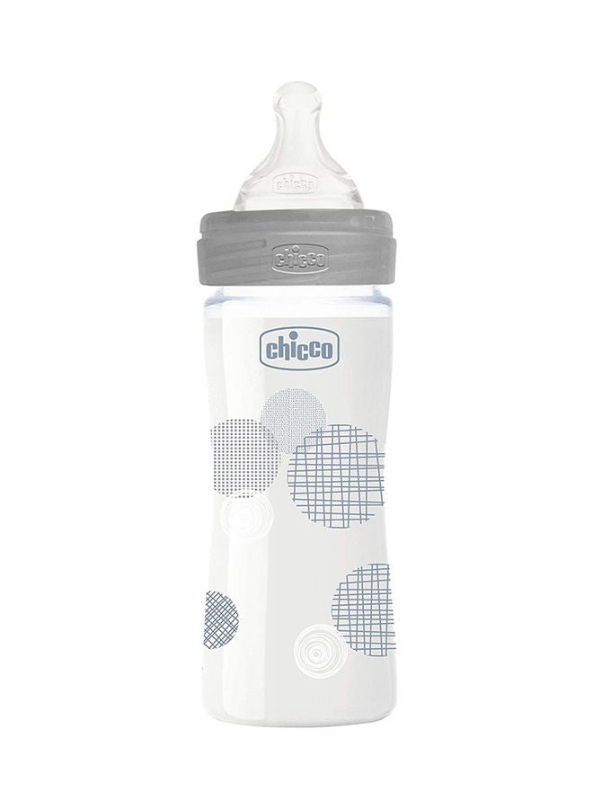 شيكو قارورة ويل بيينج الزجاجية سعة 240 مل، تدفق بطيء منذ الولادة + سيليكون محايد - Image 3