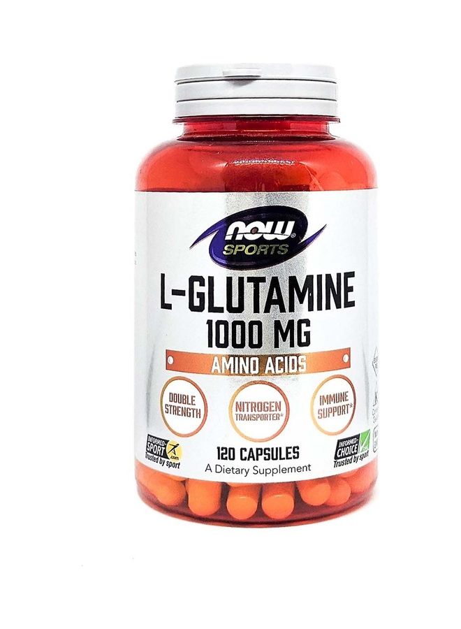 now SPORTS - L-Glutamine Amino Acids - 1000 Mg - 120 Capsules - Image 1