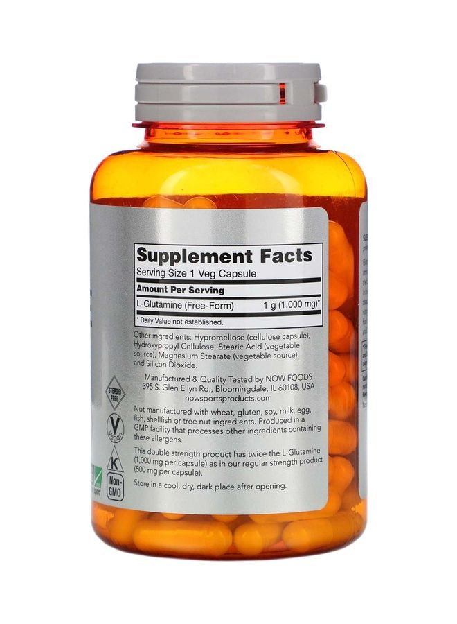 now SPORTS - L-Glutamine Amino Acids - 1000 Mg - 120 Capsules - Image 1