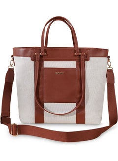 Sunveno La Mode Premium Diaper Bag With Tote Style And Zipped Pockets - Brown  - Image 1