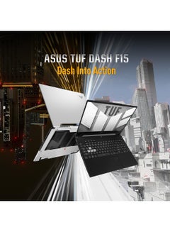 ASUS TUF Dash F15 FX517ZE-HN068W (Upgraded Version) Laptop With 15.6-Inch FHD Display, Core i7-12650H Processor / 16GB RAM / 512GB SSD / 4GB NVIDIA GeForce RTX 3050 Ti Graphics / Win11 Home / Backlit / English/Arabic Off Black  - Image 3