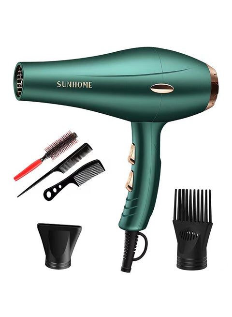 6-Piece Professional Hair Dryer Set ,1800W Green