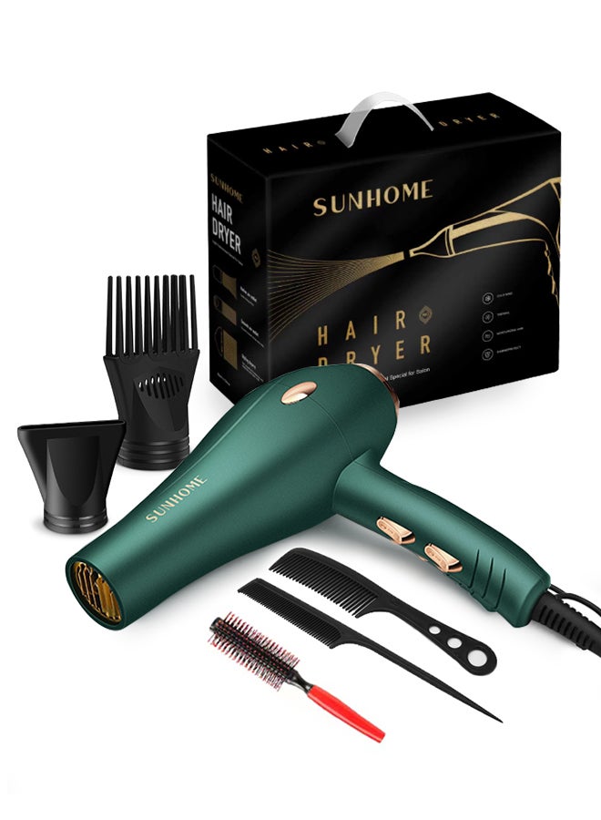Sunhome - 6-Piece Professional Hair Dryer Set ,1800W Green - Image 1