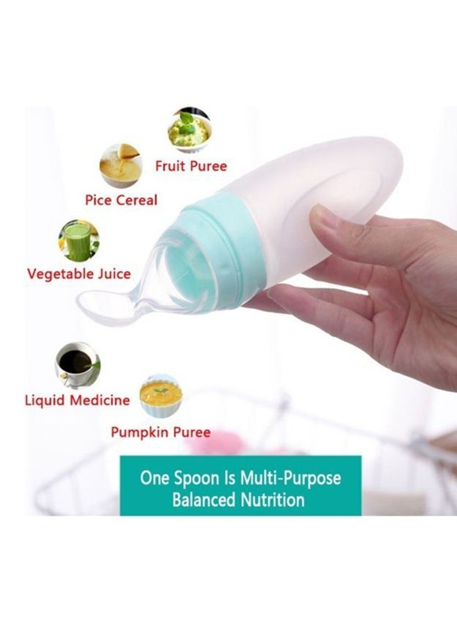 ماستون مجموعة زجاجة طعام من السيليكون من قطعتين مع ملعقة للأطفال الرضع منذ الولادة وحتى 24 شهر لتوزيع الطعام وتقديمه للطفل - Image 3