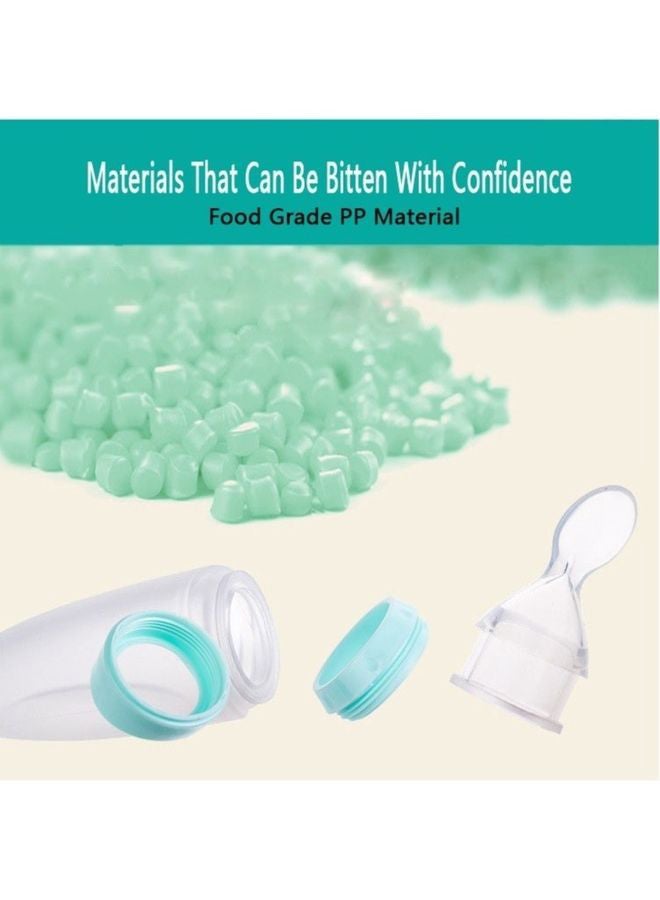 ماستون مجموعة زجاجة طعام من السيليكون من قطعتين مع ملعقة للأطفال الرضع منذ الولادة وحتى 24 شهر لتوزيع الطعام وتقديمه للطفل - Image 4