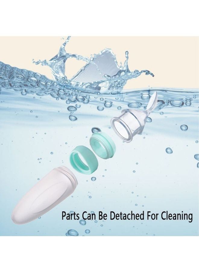 ماستون مجموعة زجاجة طعام من السيليكون من قطعتين مع ملعقة للأطفال الرضع منذ الولادة وحتى 24 شهر لتوزيع الطعام وتقديمه للطفل - Image 5