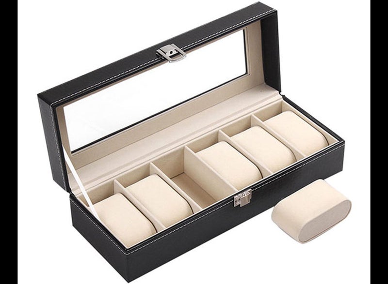Generic men Watch Organizer For 6 Watches  - Image 1