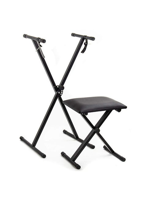 Double X Keyboard Stand With Piano Bench