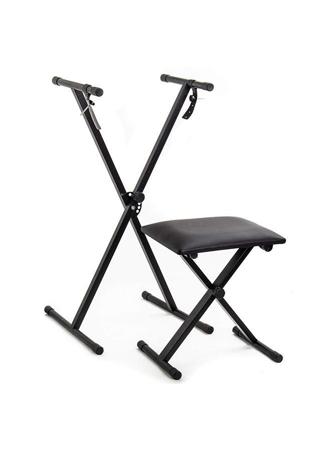 Double X Keyboard Stand With Piano Bench