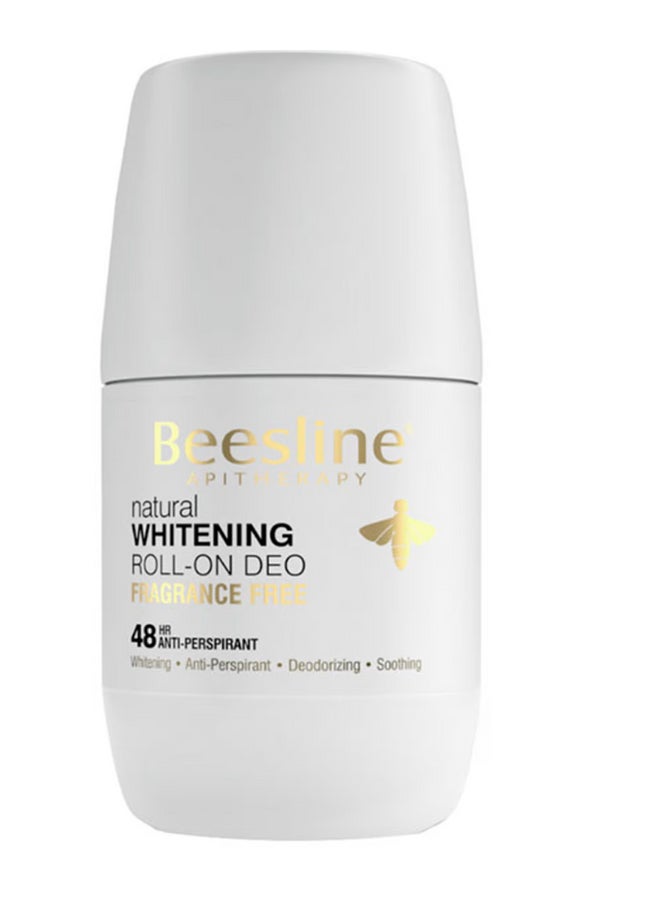 Beesline Skin Whitening  Roll-On Fragrance Free Deodorant 48H White/Gold 50ml  - Image 1