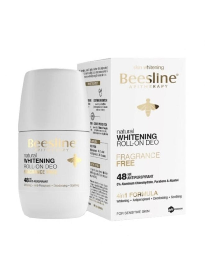 Beesline Skin Whitening  Roll-On Fragrance Free Deodorant 48H White/Gold 50ml  - Image 2