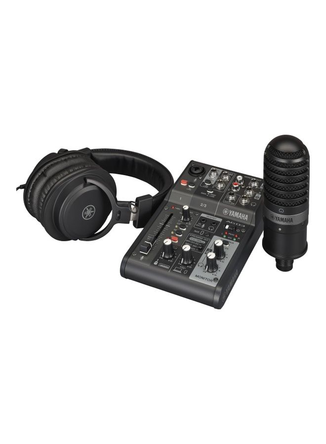 YAMAHA Live Streaming Pack AG03MK2BLSPK Black 
