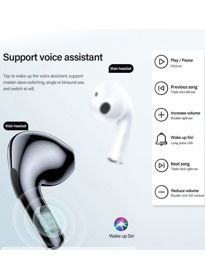 Lenovo - LP40 TWS Wireless Earphone Bluetooth 5.0 Dual Stereo Bass Touch Control IP54 Life Waterproof Clear - Image 1