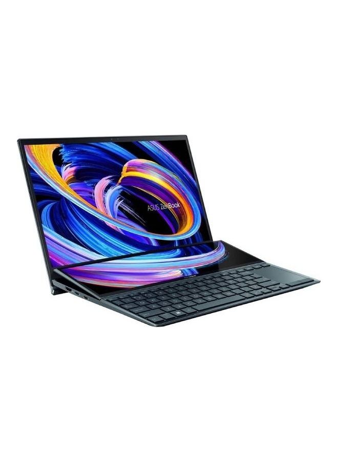 ASUS - ZenBook Duo 14 (UX482) Laptop With 14-Inch Touchscreen FHD Display, Core i7-1165G7 Processor/16GB RAM/1TB SSD/Windows 10 Pro/2GB NVIDIA GeForce MX450  Graphics/ScreenPad Plus English/Arabic Celestial Blue - Image 1