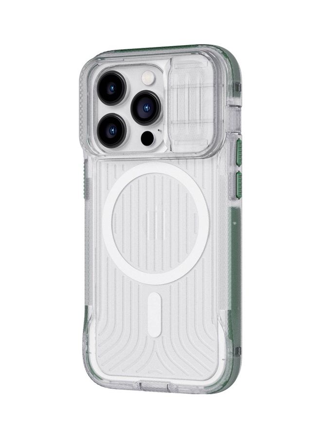 tech21 Evo Max iPhone 14 Pro Case with MagSafe Extreme 20 Feet Drop Protection with Sliding Camera Lens Cover - Frosted Green  - Image 4