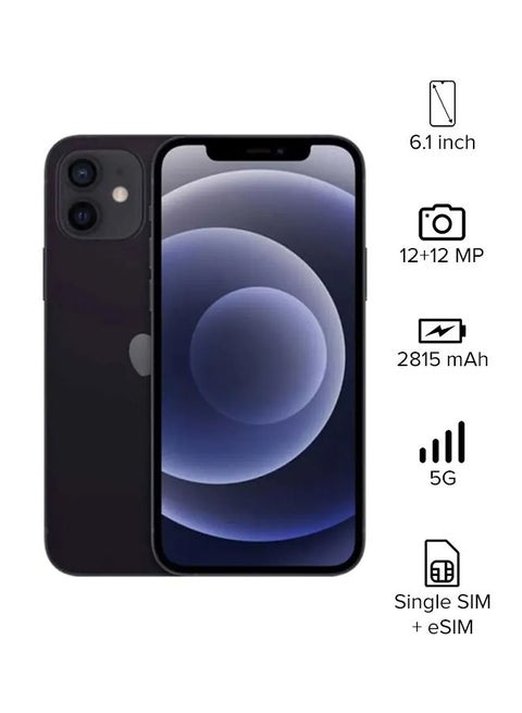 iPhone 12 With Facetime 256GB Black 5G - Middle East Version