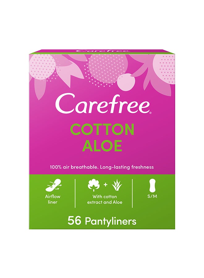 Carefree Cotton Feel Normal Pantyliners 56 Pieces - Image 1
