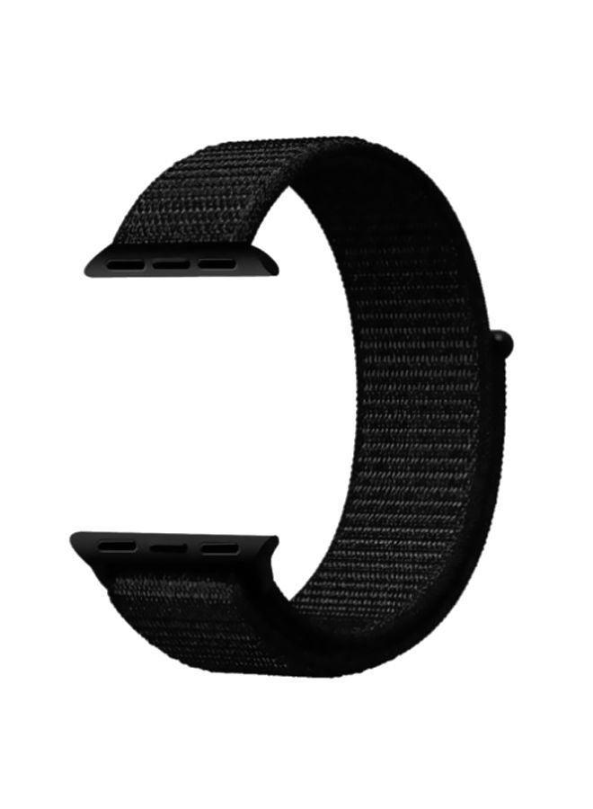 Generic - Watch Nylon Band 42mm/44mm/45mm Compatible with Apple Watch Series 8/7/SE/6/5/4/3/2/1 Black - Image 1