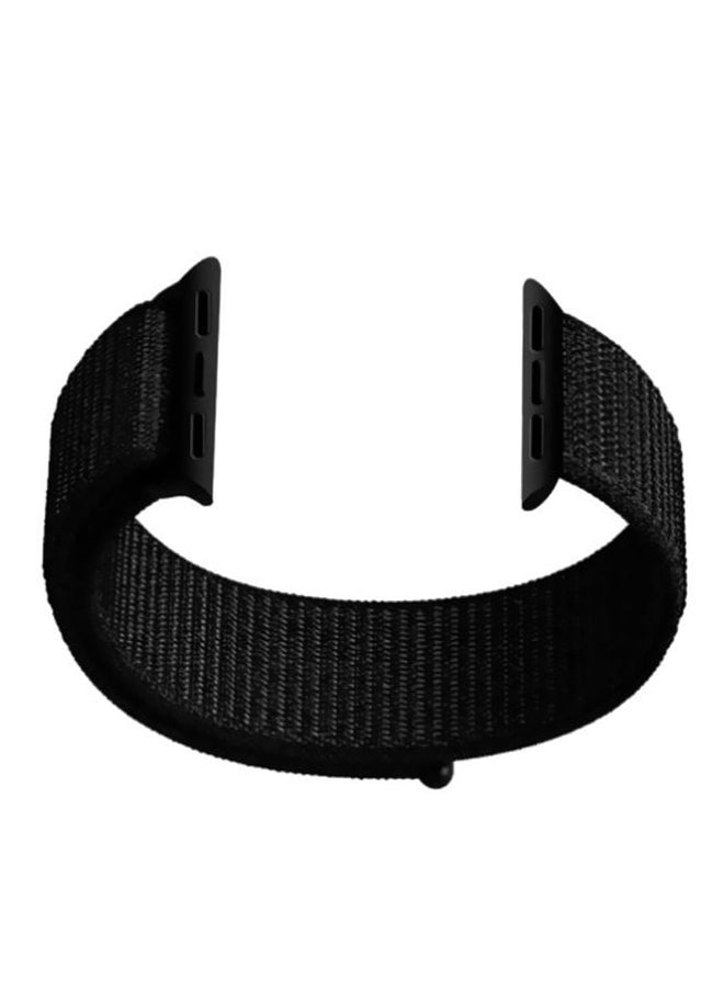Generic - Watch Nylon Band 42mm/44mm/45mm Compatible with Apple Watch Series 8/7/SE/6/5/4/3/2/1 Black - Image 1