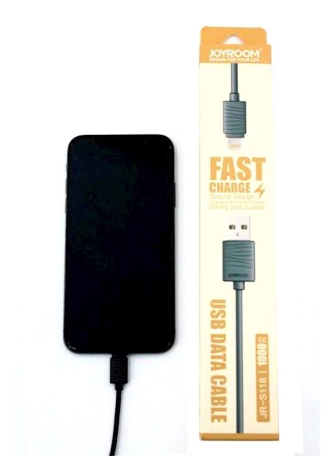 JOYROOM - Charging And Data Sync Cable For Iphone X Black/Silver - Image 1