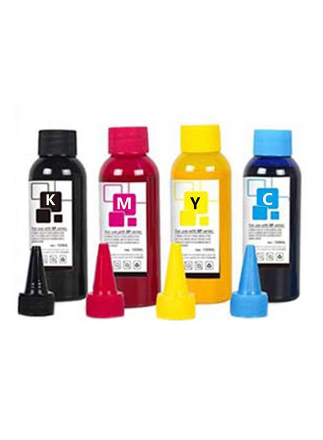 4-Piece Refill Ink Cartridge And Toner 4 X 100ml Multicolour - v1666195769/N24192643A_2