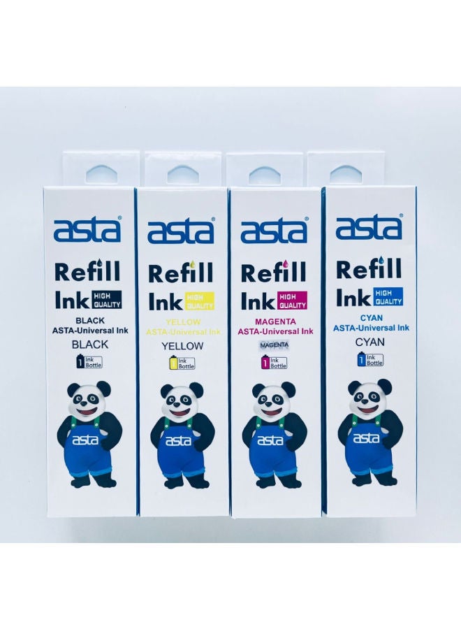 4-Piece Refill Ink Cartridge And Toner 4 X 100ml Multicolour - v1666195770/N24192643A_1