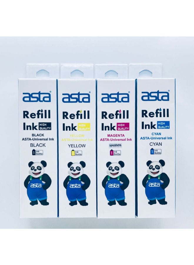 Asta - 4-Piece Refill Ink Cartridge And Toner 4 X 100ml Multicolour - Image 1