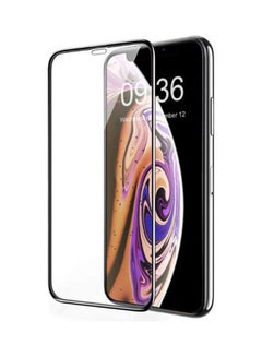 واقي شاشة زجاجي متوافق مع هاتف Iphone Xs Max / Iphone 11 Pro Max حماية كاملة لشاشة من الزجاج المقوى المتين باللون الأسود أسود