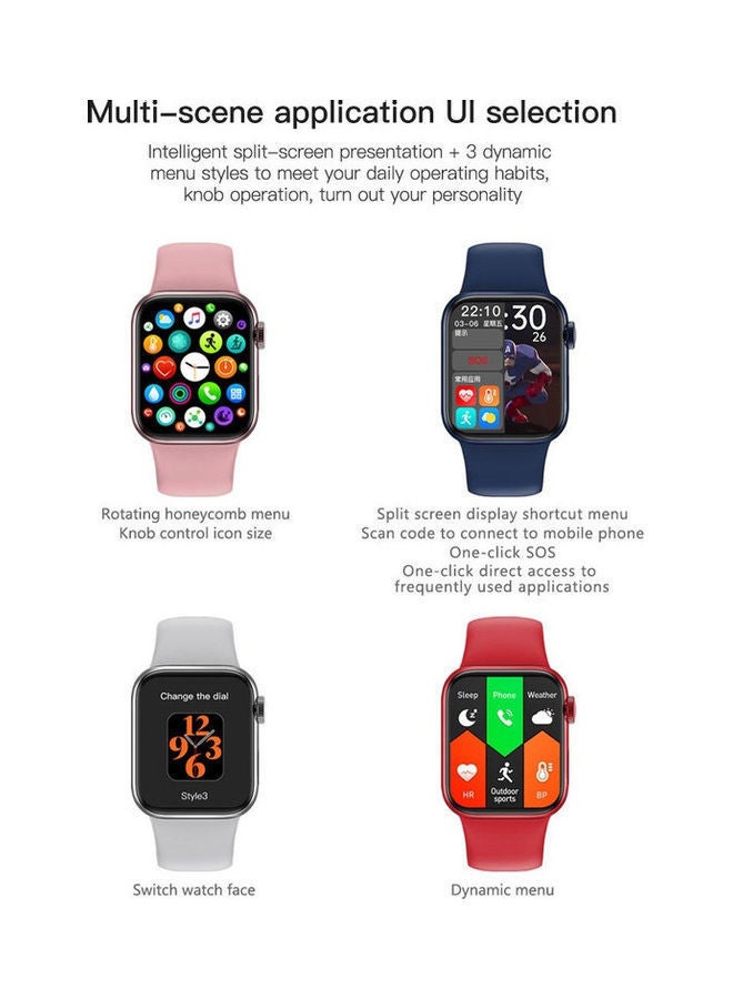 BSNL - 180.0 mAh HW16 Silicone 1.75-inch Split Screen Smartwatch With Rotating Side Button Black - Image 1
