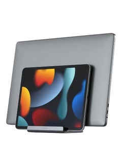 SATECHI 2 In 1 Dual Vertical Laptop Dock Stand Space Gray  - Image 1