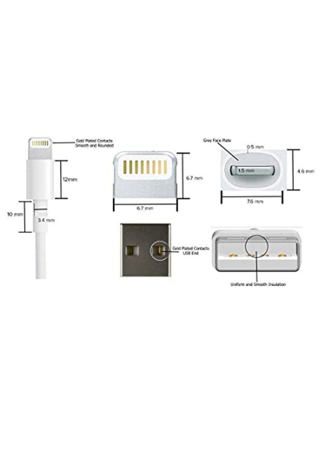 Wopow 8-Pin USB Charging Cable For Apple iPhone White  - Image 5