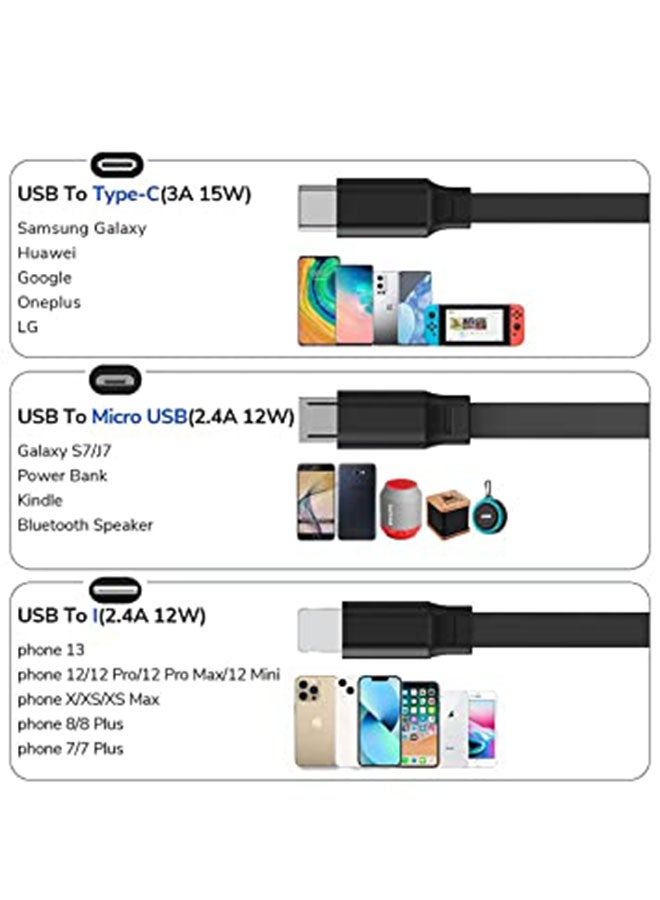 3 In 1 USB Charging Cable Silver  - Image 5