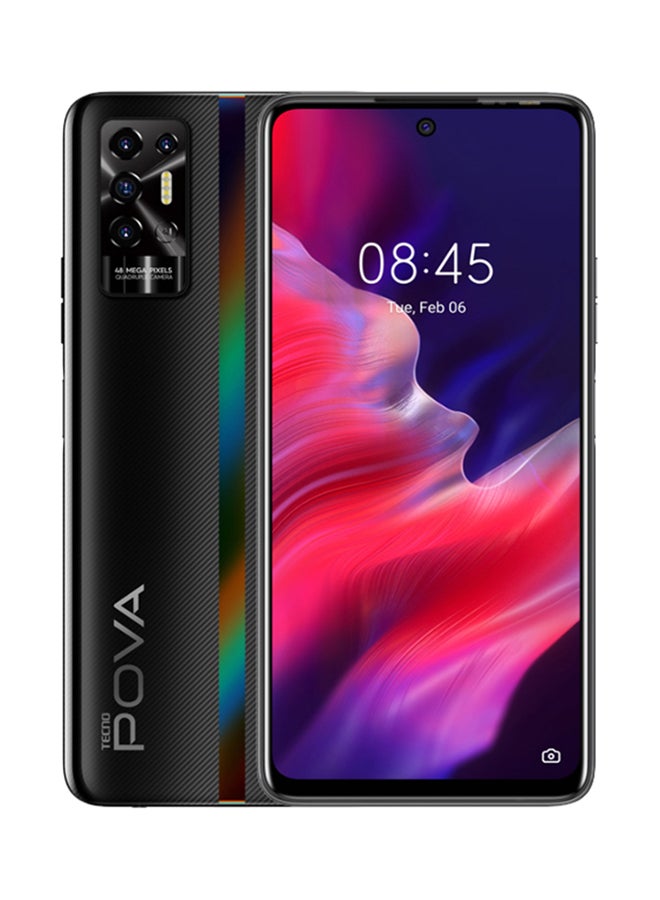 TECNO - Pova 2 Dual SIM Dazzle Black 6GB RAM 128GB 4G LTE - Middle East Version - Image 1